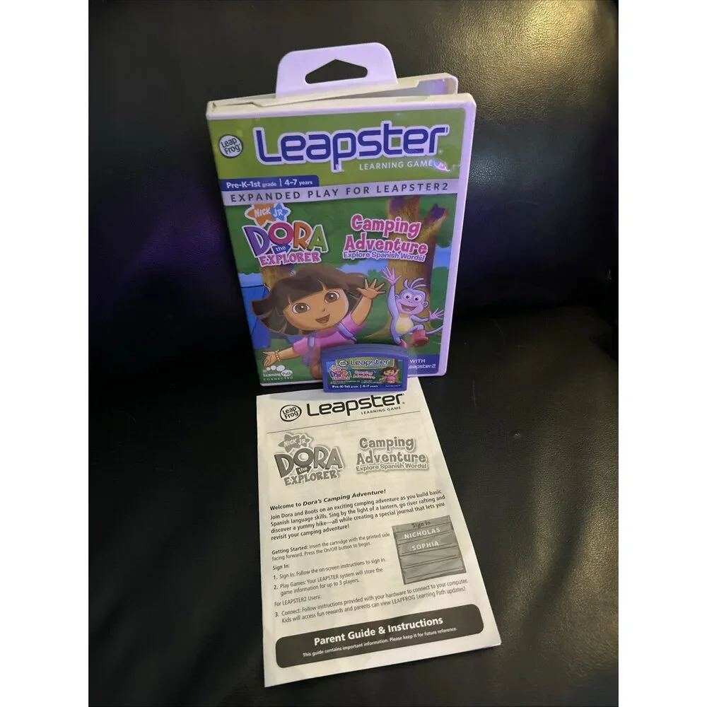 LeapFrog Leapster 1 & 2 Game Dora The‎ Explorer Camping Adventure Video Game